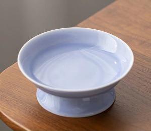 Refreshment plate, ceramic fruit plate, small living room household snack snack plate, high-footed fruit tray, nut plate.