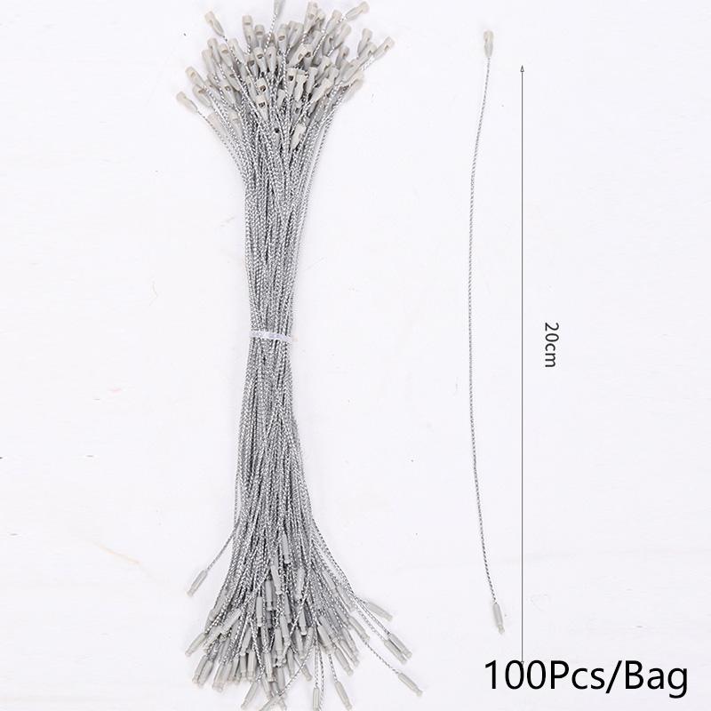 100Pcs Plastic Tag String Gold Silver Polyester Cotton Rope Christmas Tree Hang Tag Cord Fasteners Xmas Noel Navidad Natal