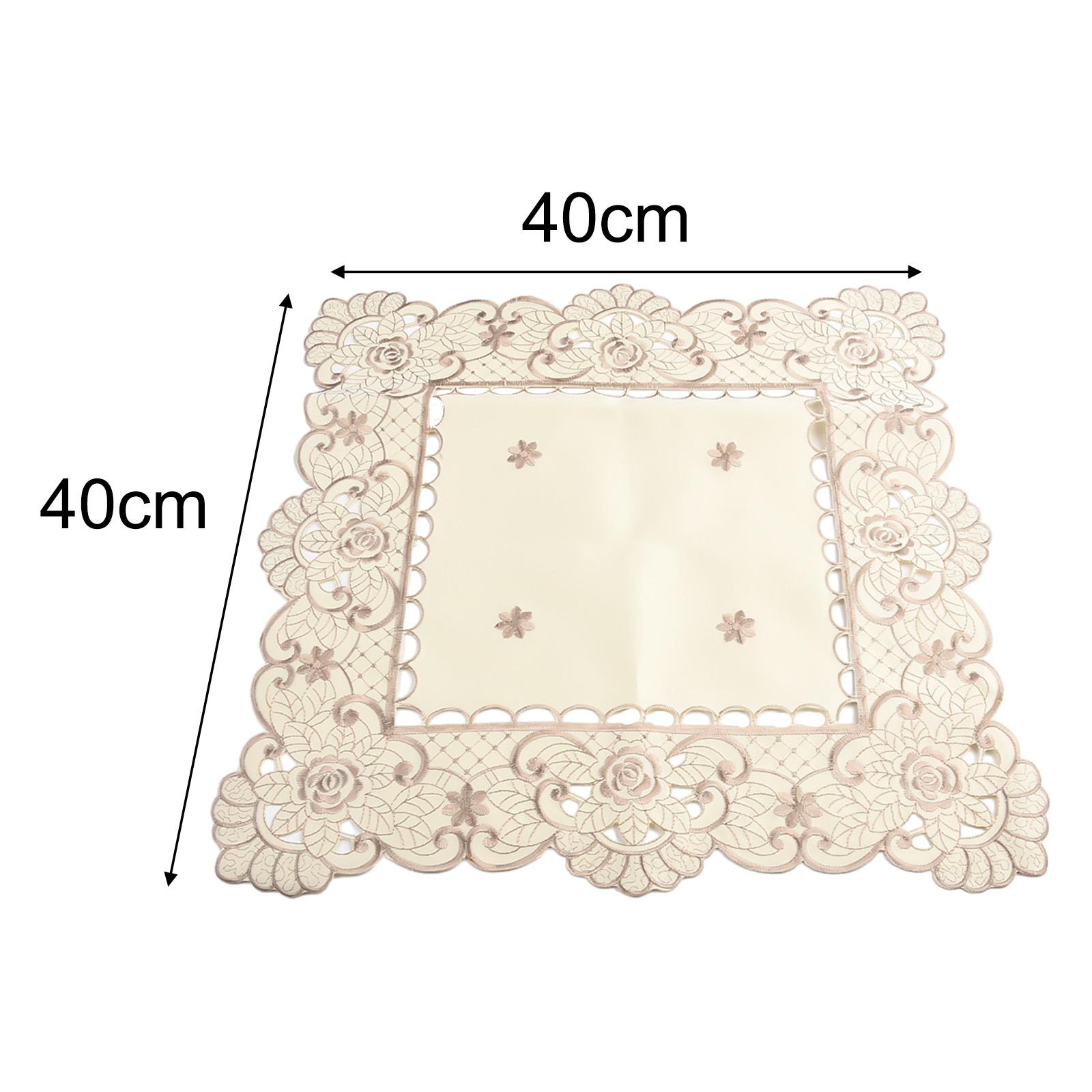 

High quality New Tablecloth Placemats Lace Oval Rectangle Square White 1 Piece Dining Room Decor Home Decoration 2( (round 30x45cm)