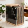 Multipurpose Vinyls Album Storage Case Wooden and Acrylic Record Magazines Display Rack Desktop Ornament