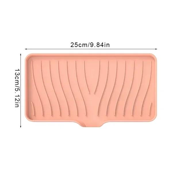 New Silicone Faucet Mat Kitchen Sink Tray Soap Dispenser Sponge Drain Pad Sink SplashDrying Mat Countertop Storage Tray SoapTray