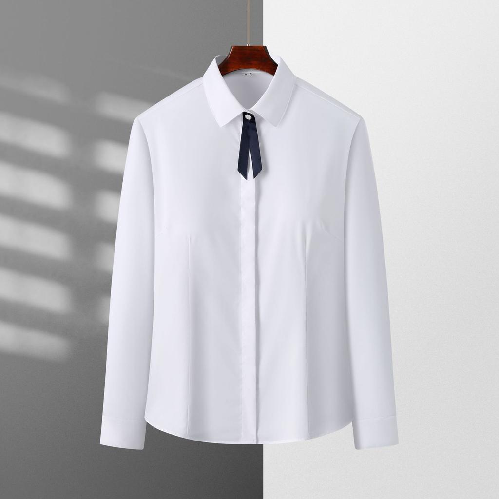 Bambusfaser weißes Hemd Herren professionell kurzärmelig Damen bügelfrei elastisch Business-Kleid Beamter langärmelig Overall Hemd