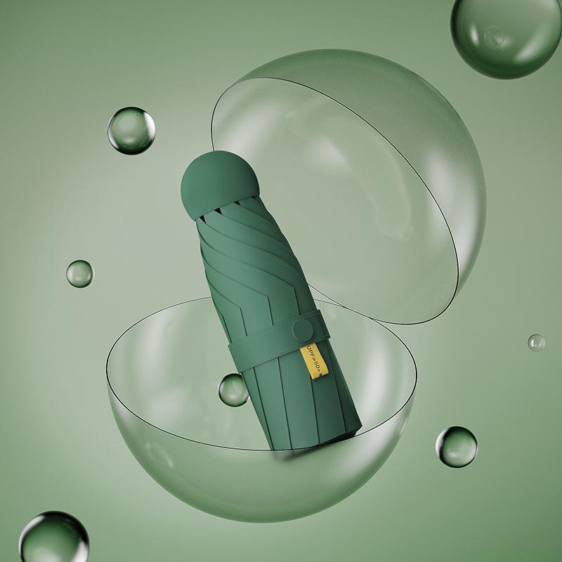Compact Folding Umbrella - Sun & Rain Protection, Capsule Design, High-End Women’s Pocket Accessory.