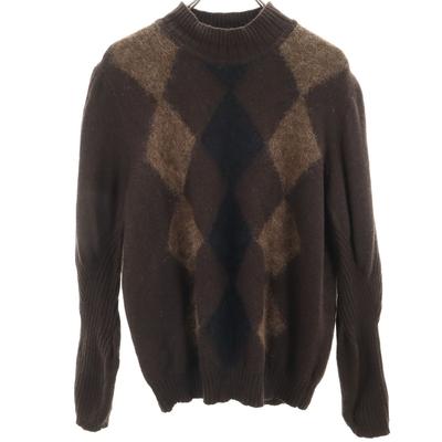 90s Made In Italy Wool Blend Old Argyle Pattern Long Sleeve Sweater Men's Used