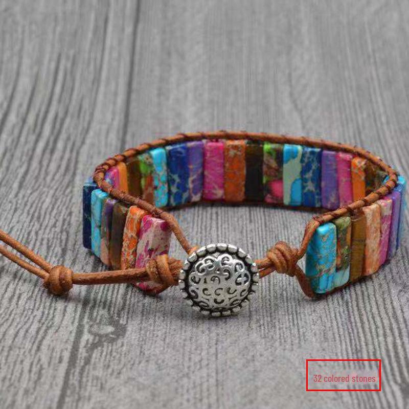 Weiya Wish Emperor Stone & Cowhide Bracelet