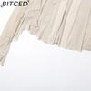 BITCED Summer Women's Solid-Color Slim-Fit Streetwear High-Waisted Asymmetric Skirt
