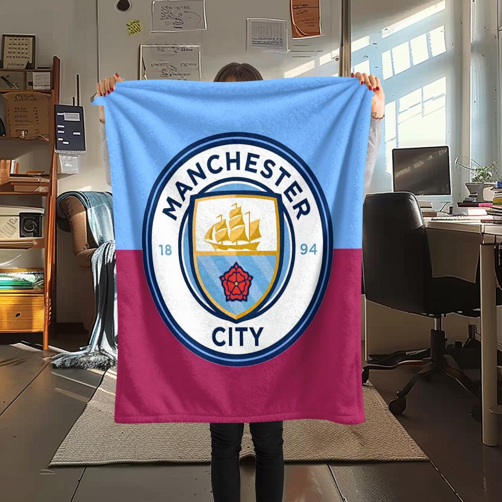 

MCFC poster Print FlAannel Blanket, High quality Comfortable for All Seasons, Home Decor, Warmth and Comfort 80cm x 120cm