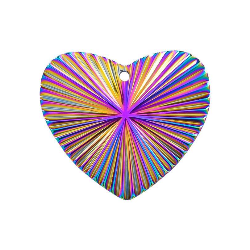 Personality Rainbow Irregular Round Heart Oval Stainless Steel Charm For Jewelry Making Bulk Supplies DIY Simple Earring Pendant