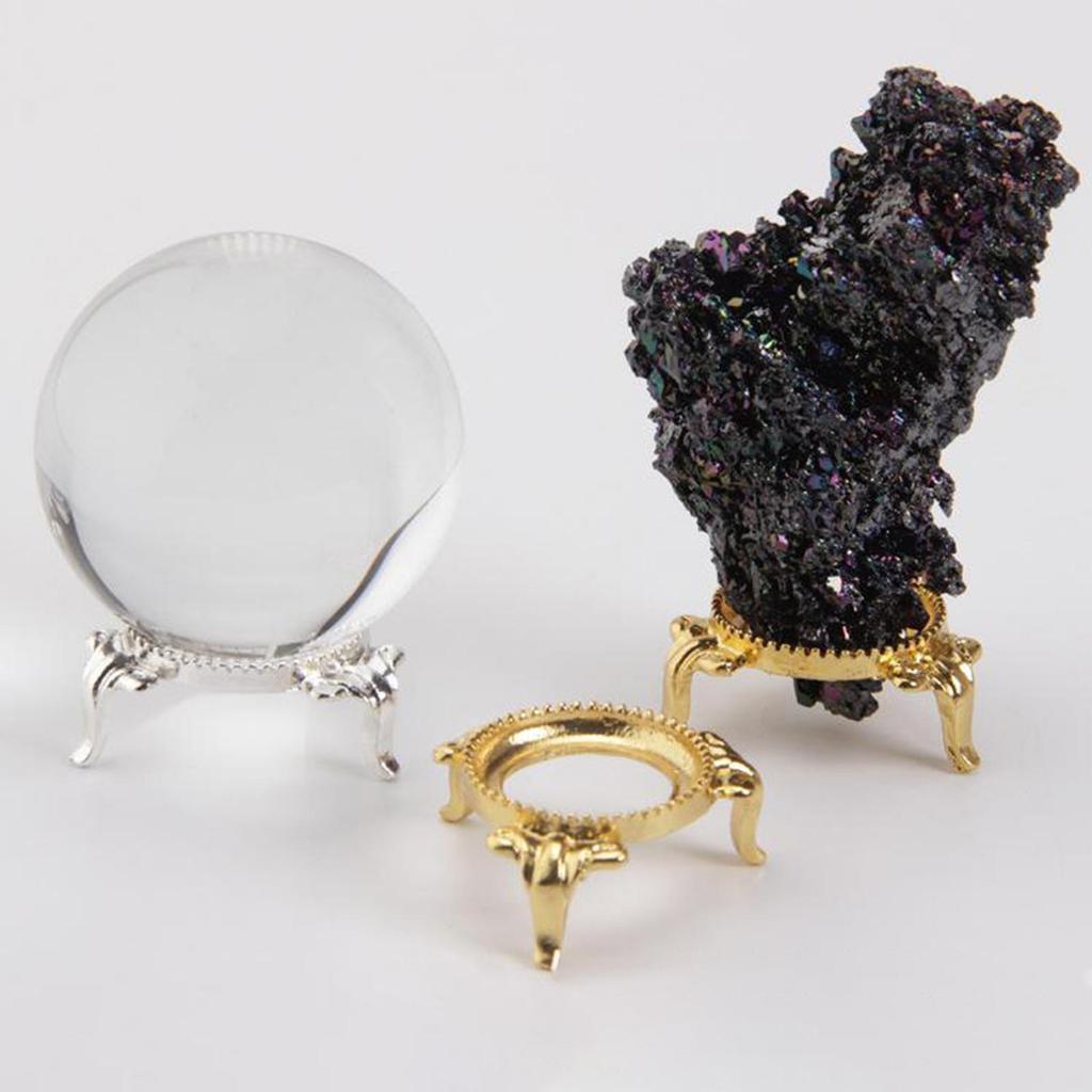 1 PC Figurine Crystal Ball Base Handicraft Desktop Ornaments Photography Props Display Stand Sphere Stone Support Metal Holder