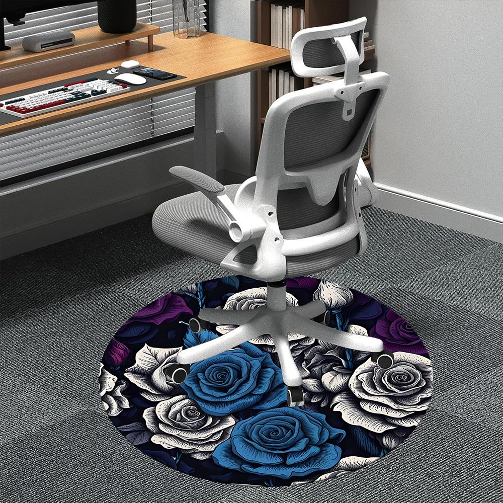 1pc Floral Bouquet Roses Office Round Area Rug, Indoor Mat Suitable ForOffice, Under Office Chairs Bedroom Living Room Home Decor, Room Deco,  N44