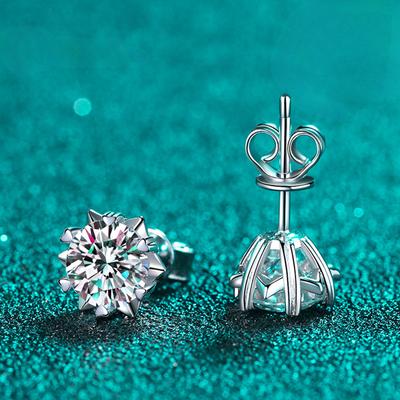 Veri Orecchini a Lobo in Moissanite Colore D da 0,5 Carati per Donna Qualità Superiore Argento Sterling 925 100% Gioielli da Sposa Scintillanti