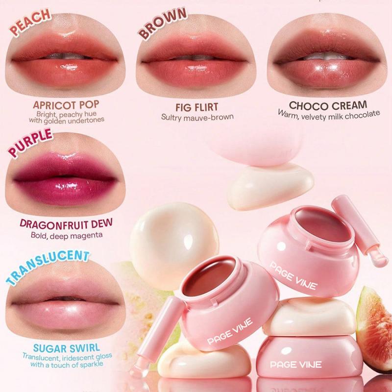 PAGE VINE Lip Gloss with Lip Brush Mirror Finish Waterproof Long Lasting Moisturizing Lip Stain Easy Application Green Square Tube