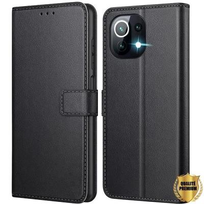 Case for Xiaomi Mi 11 - E.F.CONNECTION - Shockproof Leather Effect - Black Wallet