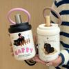 500ml Insulated Water Cup Cartoon Straw Drinking Cup Large Capacity Thermos Bottle  Cold Hot Mugs