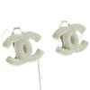 Earring COCO Mark White Metallic 9.5g Women Used