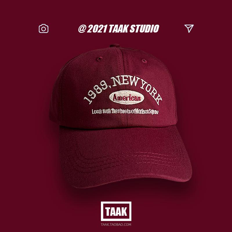 

Vintage baseball cap children spring and summer versatile street embroidery cap summer couple male cover Adjustable бордовый