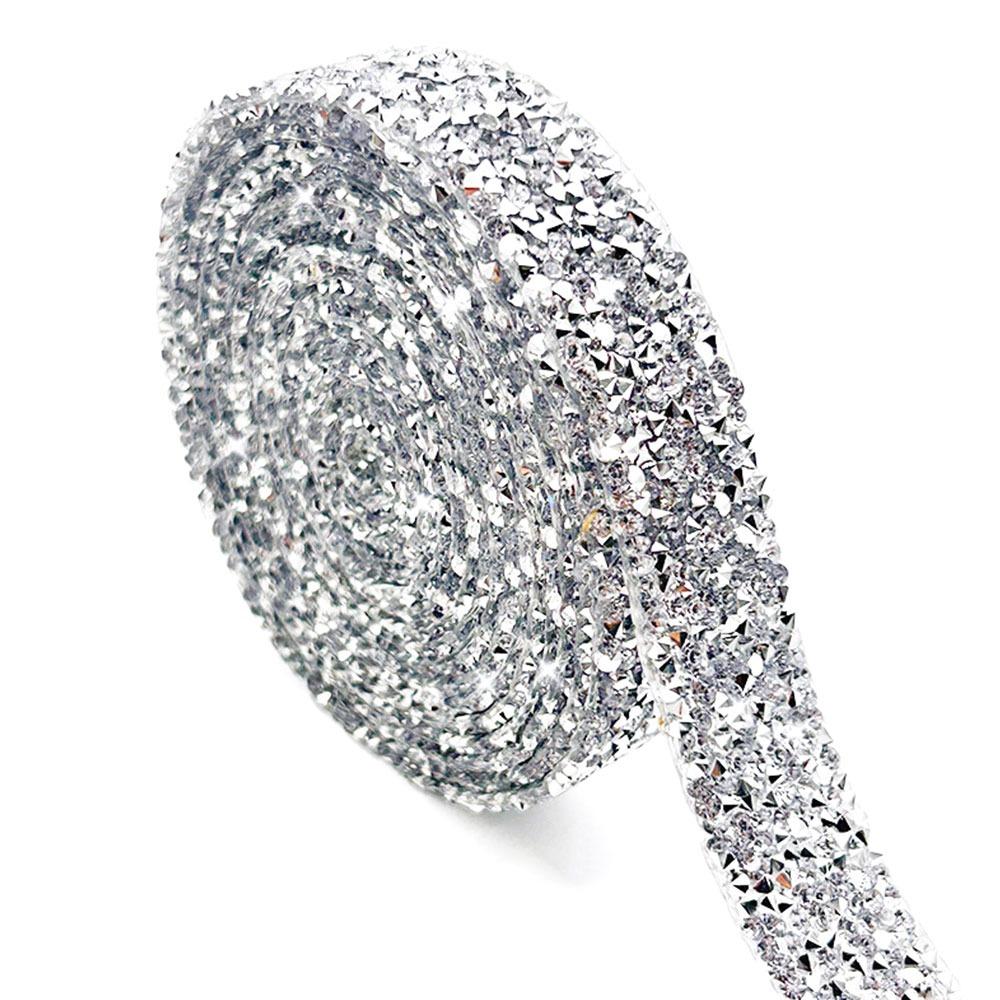 3cm Width Resin Rhinestone Strip Self-Adhesive Heat Melting Glue Self-Adhesive Diamond Sticker Iron On Hot Fix Rhinestone Tape