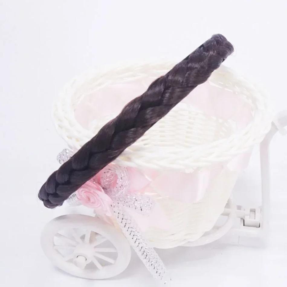 1 Pcs Fishbone Braid Wig Headband Anti Slip Headband Fried Dough Twists Braid Bangs Hair Clip High Skull Top Compression