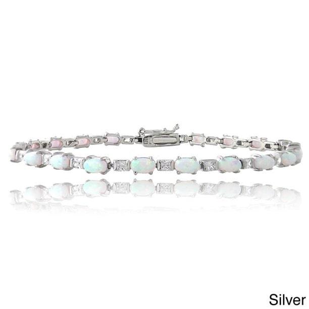 

Opal Tennis Bracelet -925 Sterling Silver