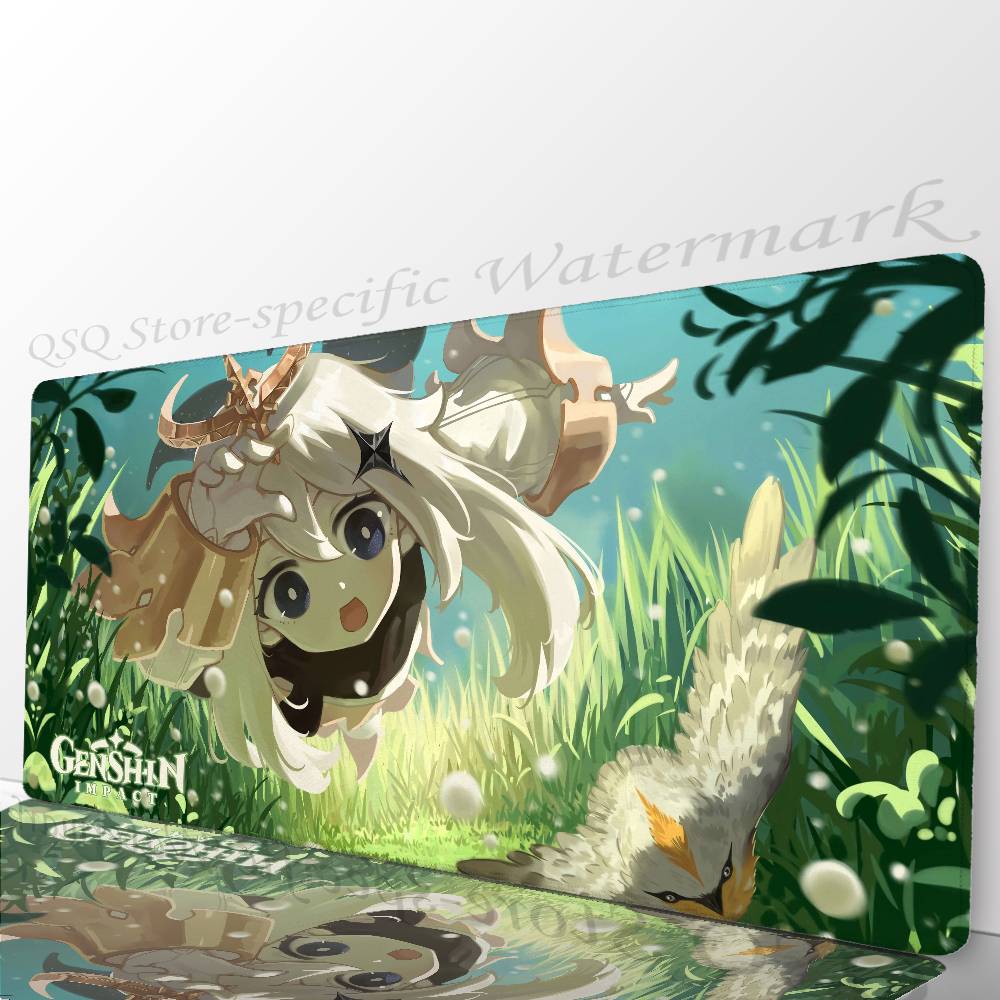 Paimon Game Anime Genshin I-Impact Mousepad Non-slip Suitable For Office Computers Laptops E-sports Game Desk Mats XXL Keyboard