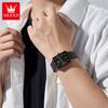 OLEVS Man Quartz Watch Rectangle Dial Calendar Waterproof Watch For Men Thin Case Simple Fashion Men's Wristwatch