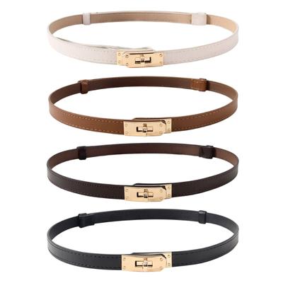 Classical Adjustable Buckle Thin Waist Belt for Women Lady Fashionable Stylish Design Waistband Decorative Dress Sash