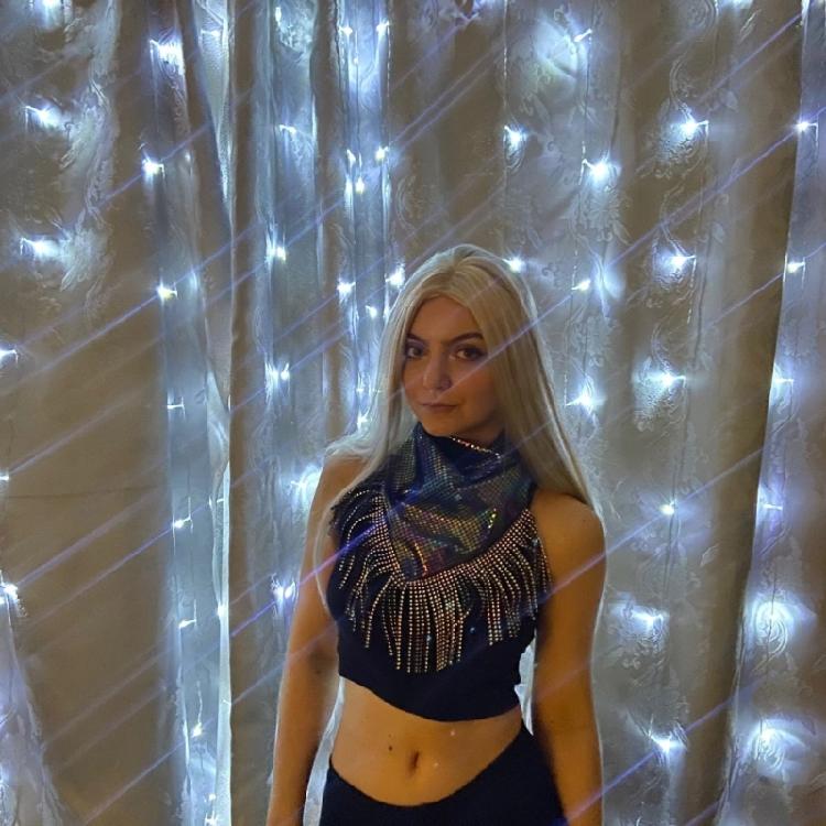 Modern Square Scarf Perfect Accessory for Nightclub Dancing and Music Festivals