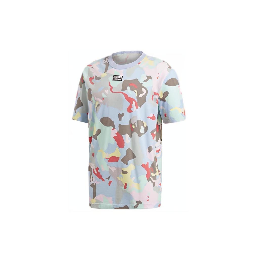 Adidas Originals Trefoil Fs Grp Aop Tee With Chest Mini Logo And Camo Print Men Tops White FM2217