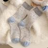 Women's Thickened Wool Mid-Calf Socks - Warm, Color Block Speckled Yarn, Sweat-Absorbent, Loose Pile for Autumn/Winter.