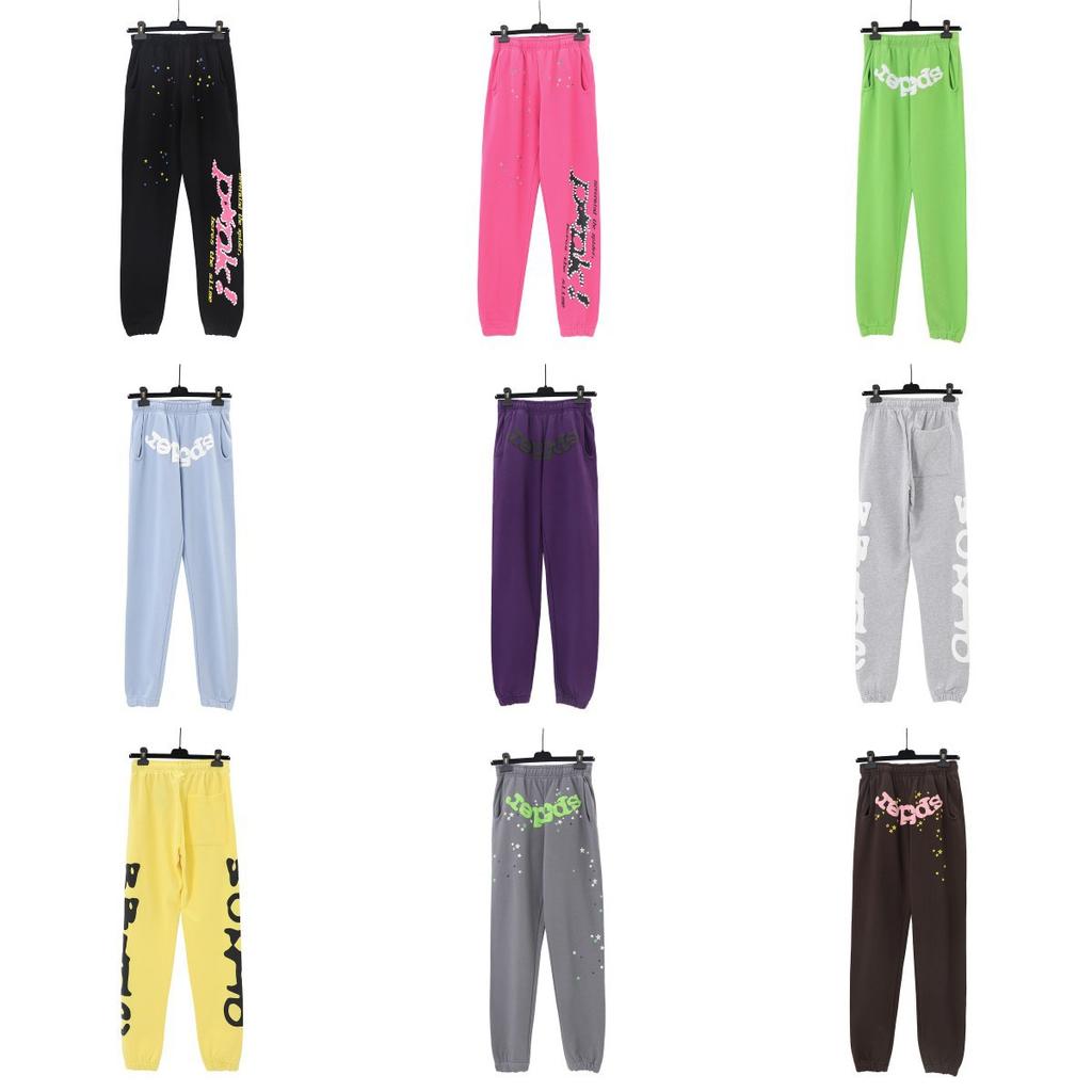 A high-quality SP5DER spider web foam printed hoodie, European and American large-size loose sweater.