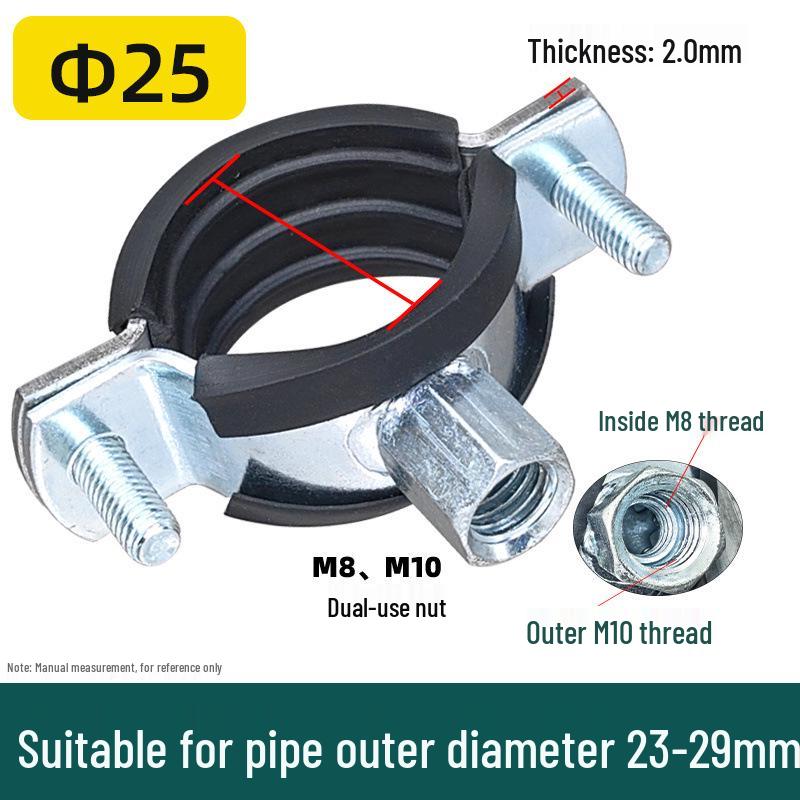 Heavy-Duty Galvanized Metal U-Bolt Pipe Clamp Hanger for PVC and PPR Drain Pipes