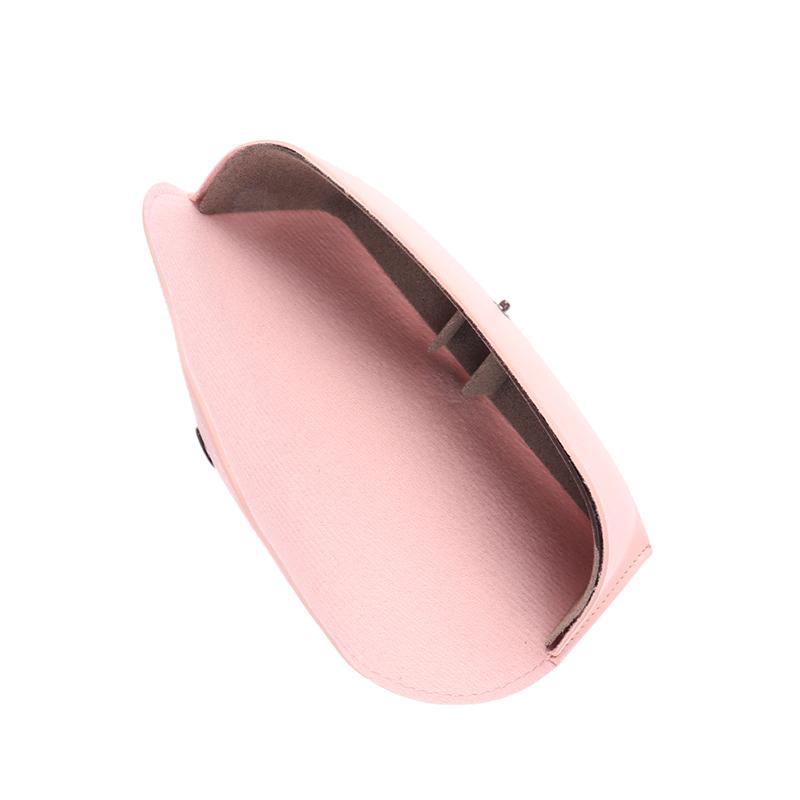 1Pc Leather Eye Glasses Sunglasses Hard Case Protector Box Portable Solid Color