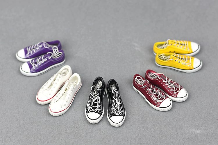 RUCY SHOP Doll Shoes Sneakers, Compatible with Licca-chan 1/6 Dolls, Black