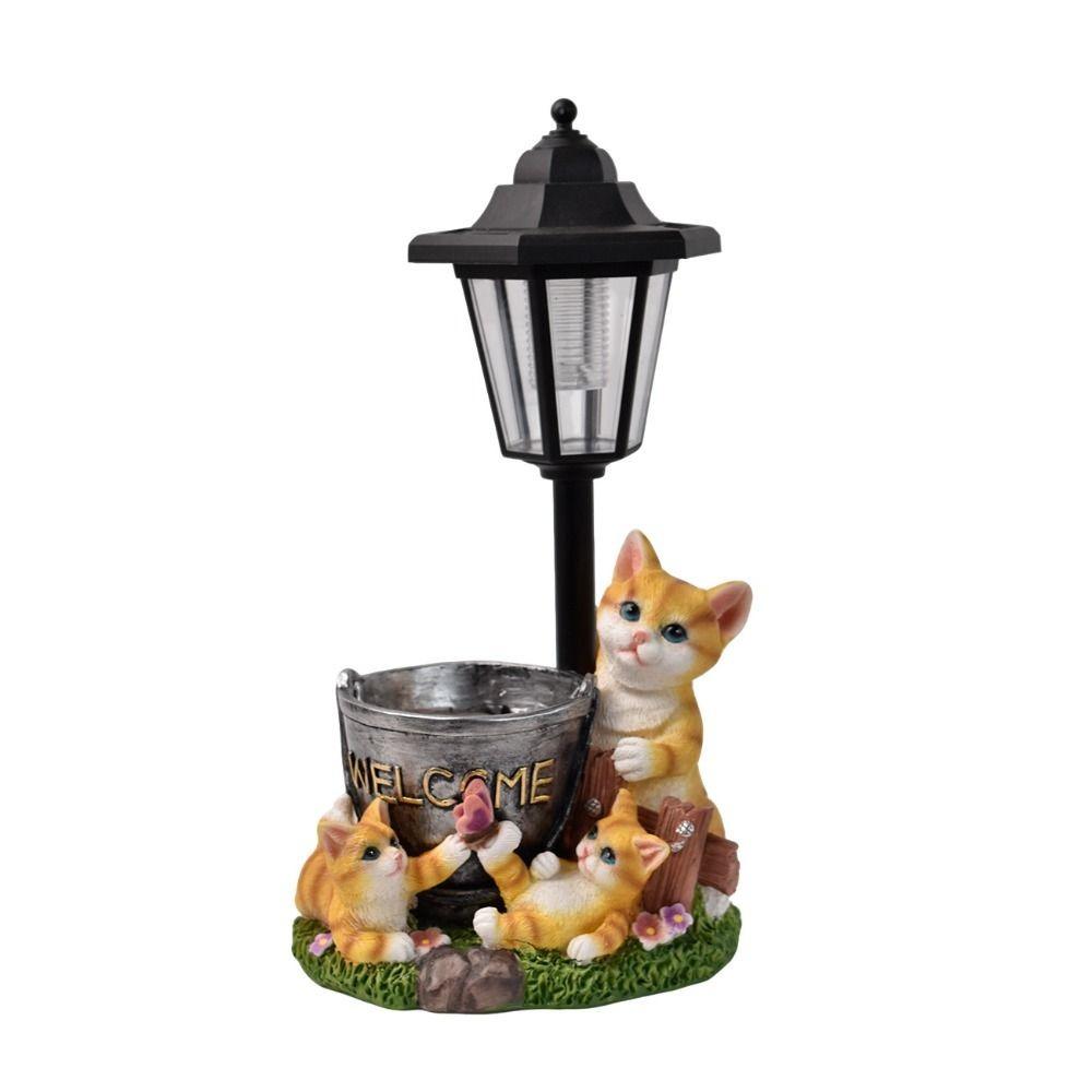 Handbemalte Harz-Outdoor-Figur Licht Solar-Landschaftsdeko-Licht Rasenornament