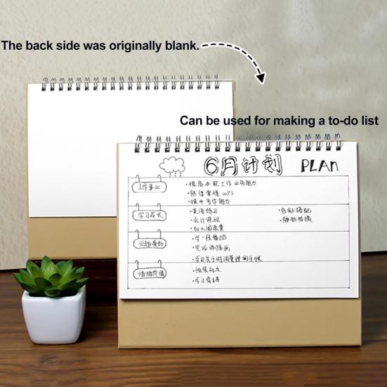 2026 Stolový kalendár so špirálovou väzbou Január až December 12 mesiacov Týždenný Mesačný plánovač