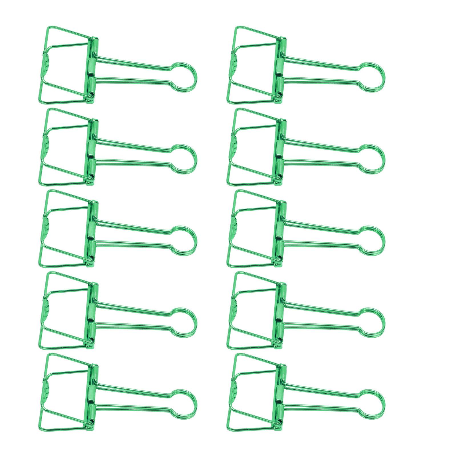 

51mm 30pcs Binder Clips Strong Clamping Force Metal Hollow Tail Clips Mini Binder Clips Paper Clamps for Office зелёный