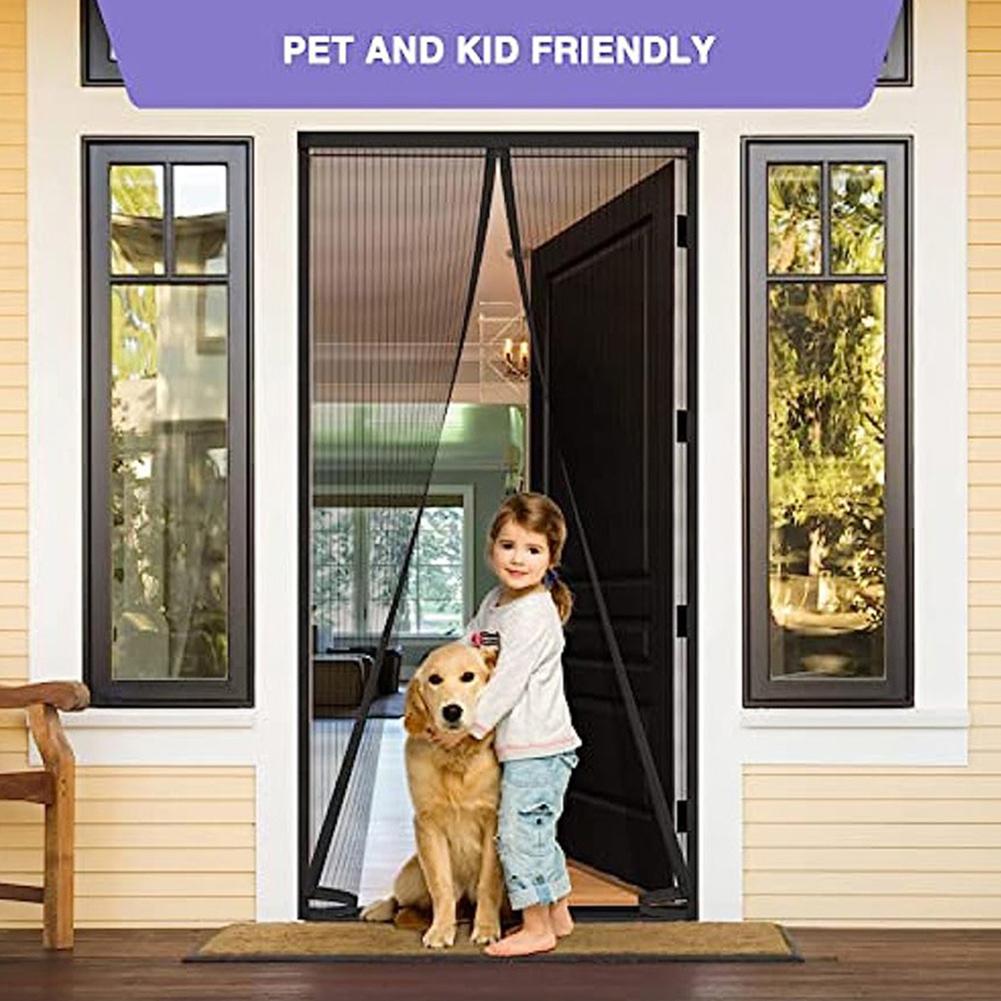100x210CM Magnetic Screen Door Curtain Automatic Closing Anti-Mosquito Net Fly Insect Screen Mesh for Kitchen Indoor Living Room