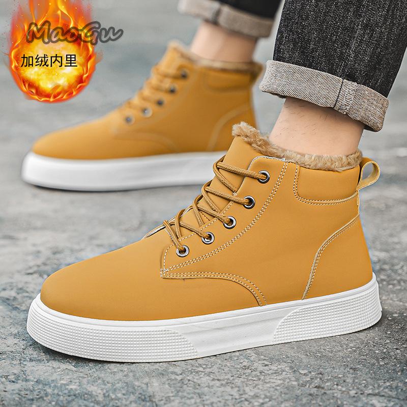 Mode Winter 2025 Herren Fleece Schneestiefel Warme Dicke Baumwolle Kurze Stiefel Schnürschuhe Rutschfeste Herren Sneaker Botas Para Hombre Größe 39-46