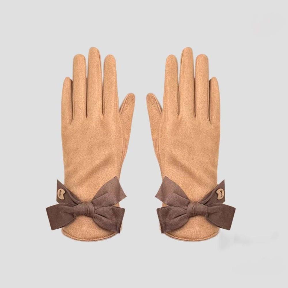 Soft Women Anti-cold Mittens Plush Windproof Finger Mittens 2 Finger Flip Gloves Cycling