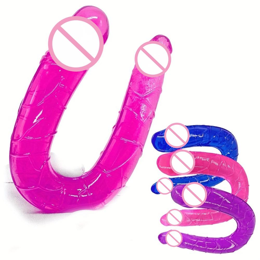 Double Ended Realistic Jelly Dildo Penis Rooster Anal Butt Plug Massager G-Spot Stimulation Orgasmic Adult Sex Toy for Women Men