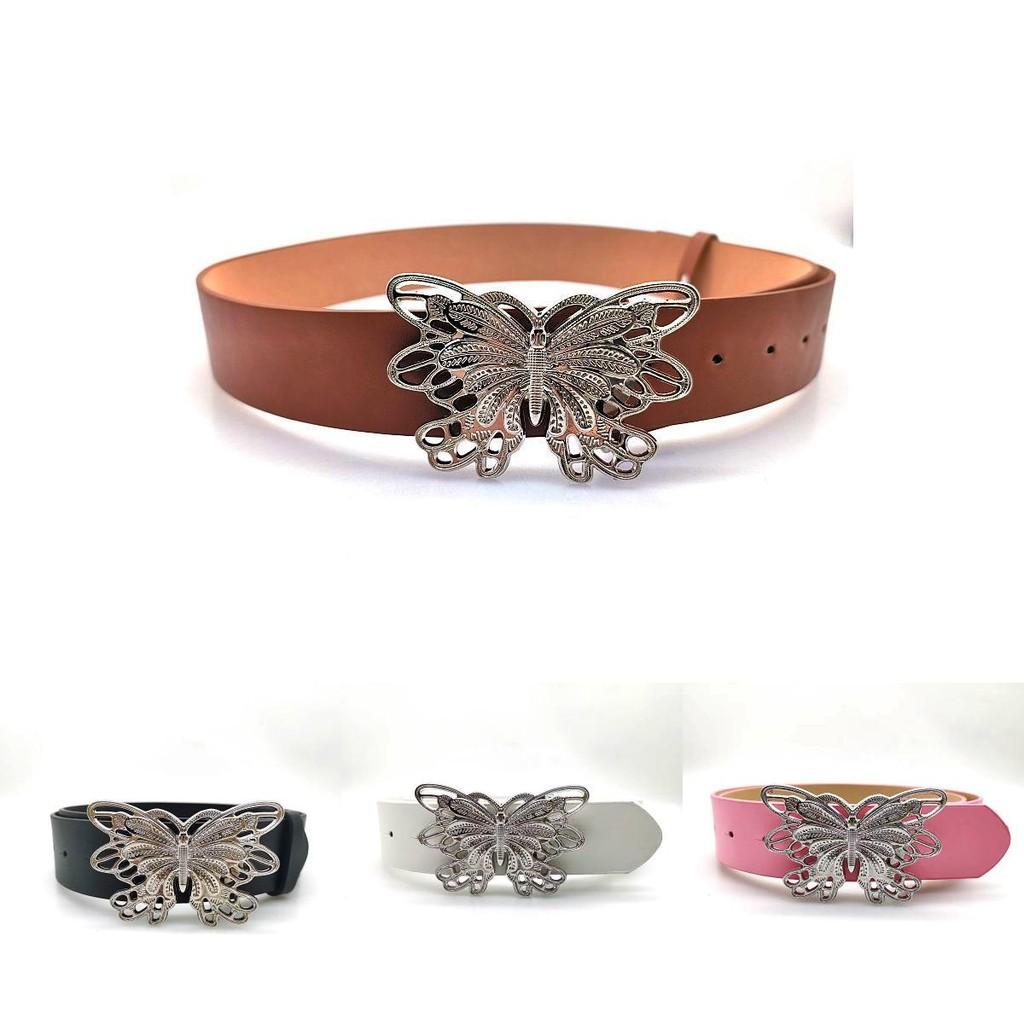 Minimalist Automatic Trendy Buckle Womens Belt In Black White Pink Brown Colors