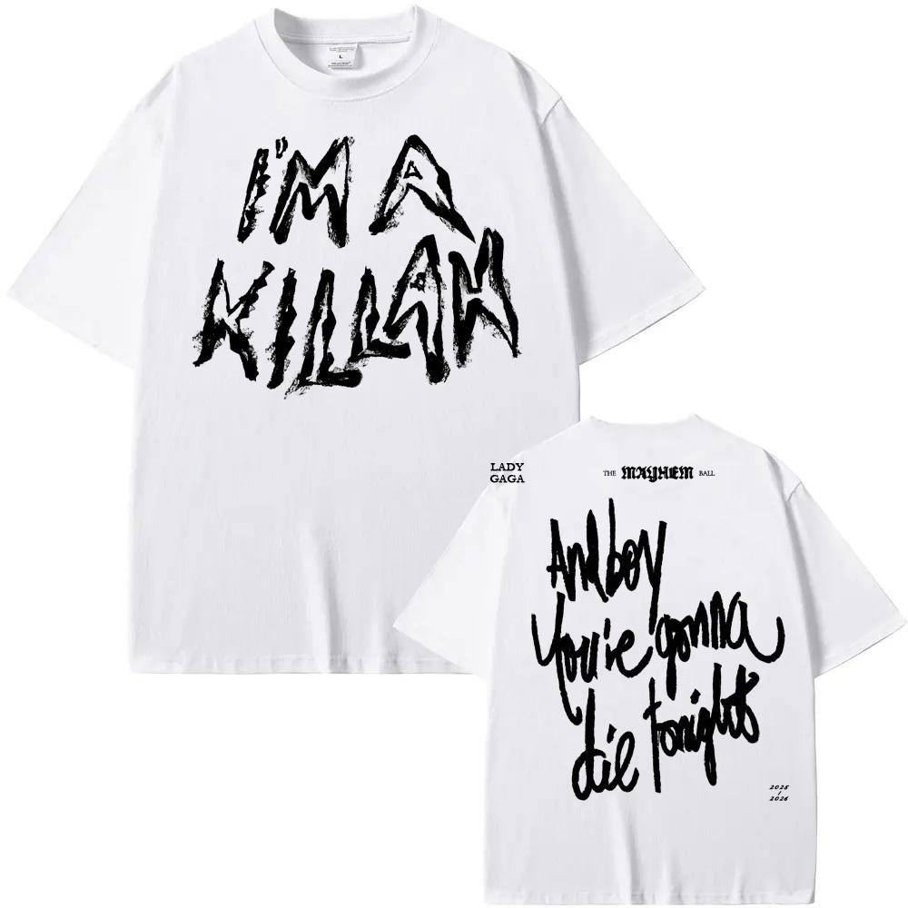 Jsem Killah Zkrácené tričko Lady Gaga Léto Vysoce kvalitní Pohodlné Tričko Grafický Potisk Kulatý Výstřih Ležérní Retro Tričko