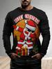 T-Shirts for Man Christmas Santa Claus 3D Print Casual Men's Long Sleeve Tee Pullover Crew Neck Y2k Tops Autumn Men's Clothing