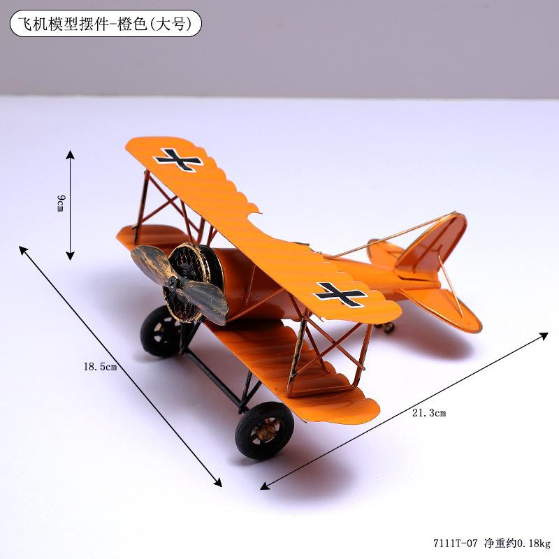 Vintage Iron Aircraft Model Decoration American Simulation Electroplating Aircraft Living Room TV Cabinet Bookshelf Decoration