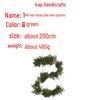 Simulated Green Pine Needle Rattan Vine, 2m Encrypted Plastic Christmas Decoration for Festive Atmosphere.