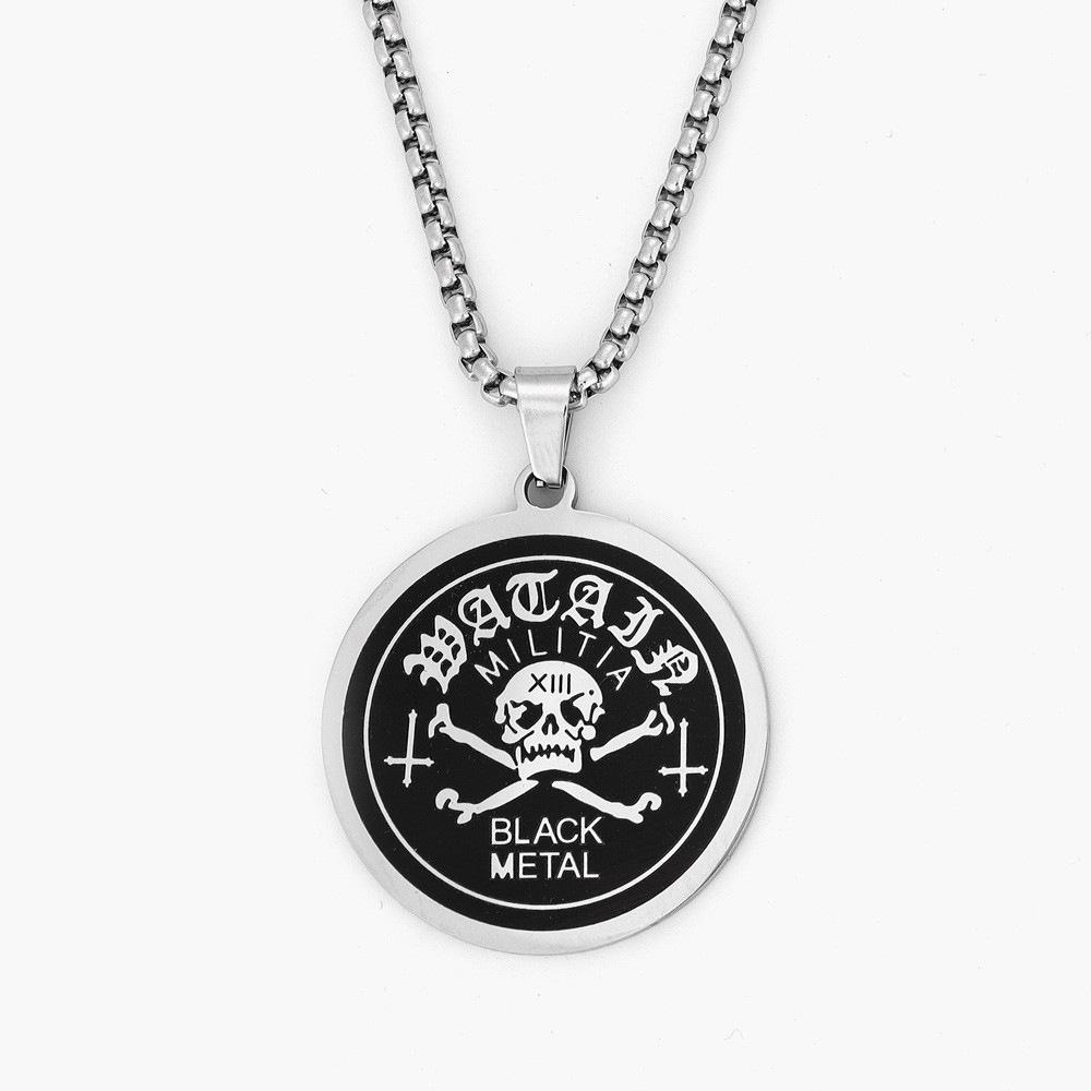Titanium Steel Skull Necklace Pendant Accessories Hip Hop Men's Premium Style