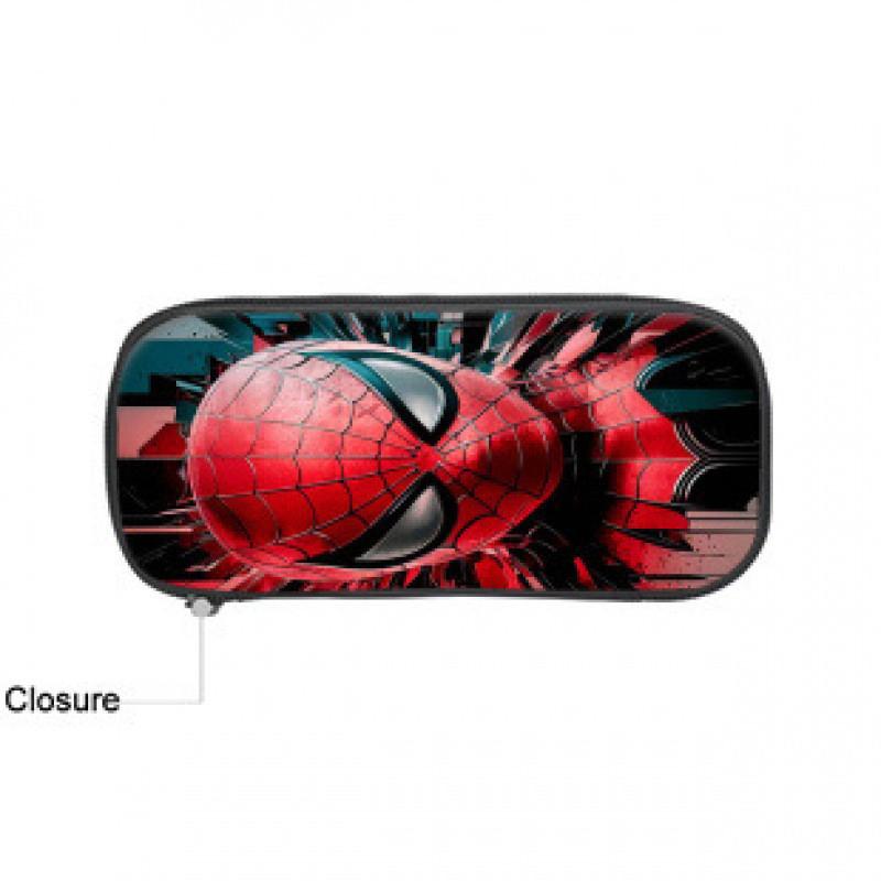 Spider Man Nylon Pencil Bag For Students With Spacious Storage And Casual Style