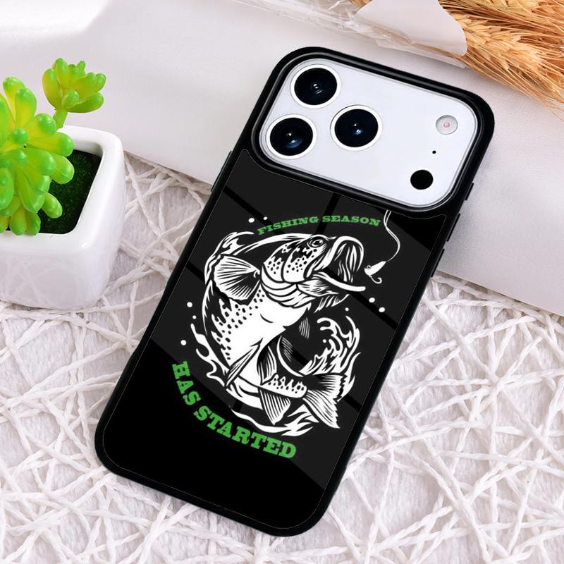Fishing-Quote-Please-Hold Phone Case for iPhone 17 Air 16 15 11 12 14 13 Pro Max Shockproof Cover
