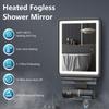 Heated Shower Mirror Fogl for Shaving 3 Colors Stepl Dimmable Lights Fogl Mirror for Shower Rechargeable Anti Fog Shaving Mirro