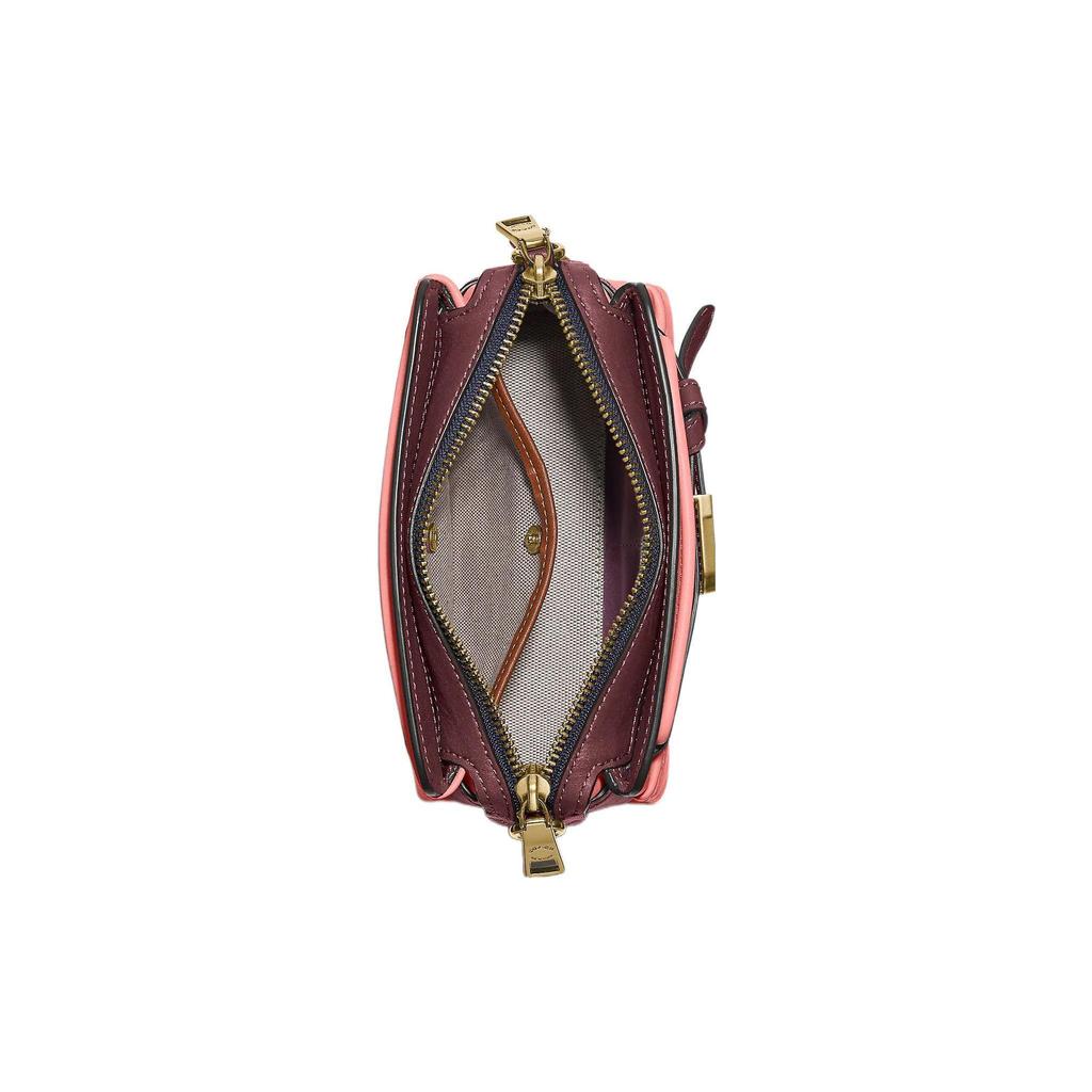 Coach Tate 18 Bow Carriage Logo Color Block Snap Pocket Hardware Leather Handbag Shoulder Bag Crossbody Bag Small Women Handbags Pink C2632-B4S5K